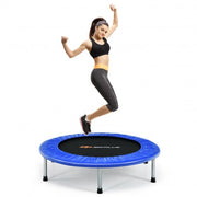 38" Mini Folding Trampoline Portable Leisure Fitness Backboard-Blue